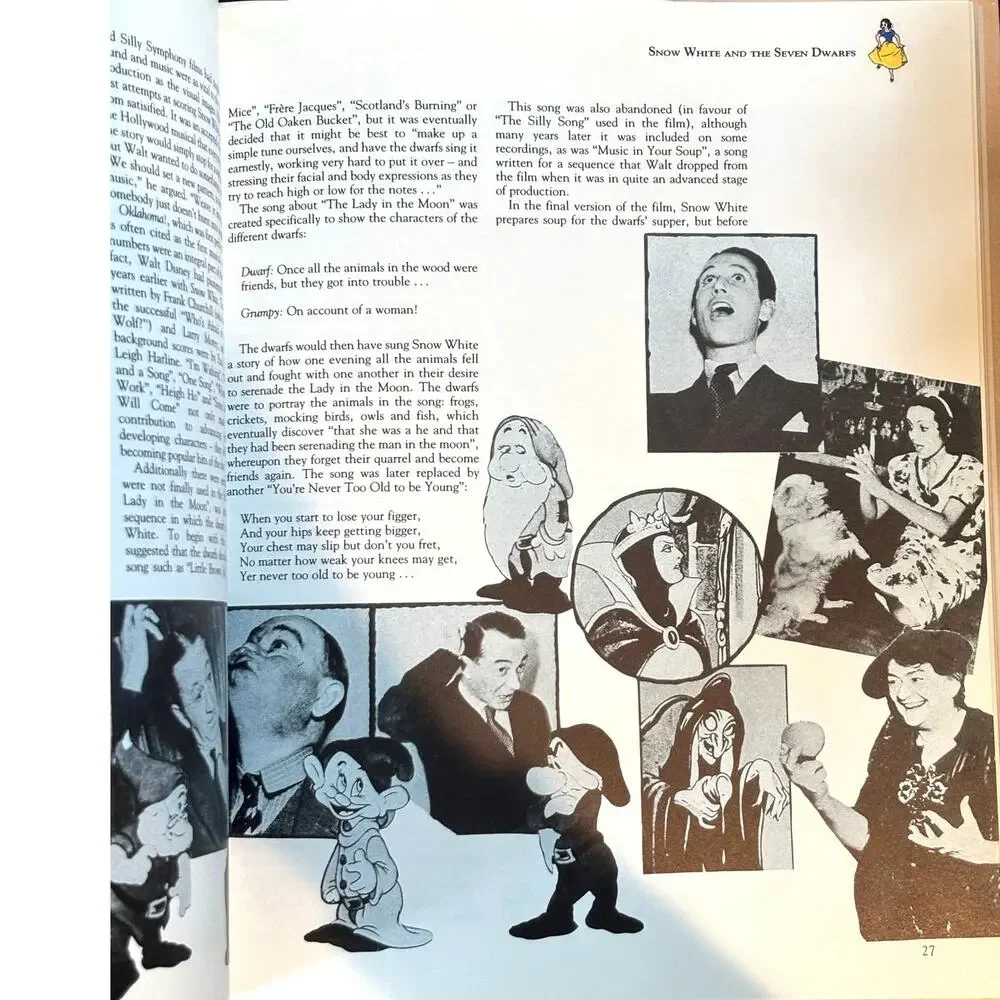 1987 First Ed. Walt Disney's Snow White and the Seven Dwarfs, Making the Film